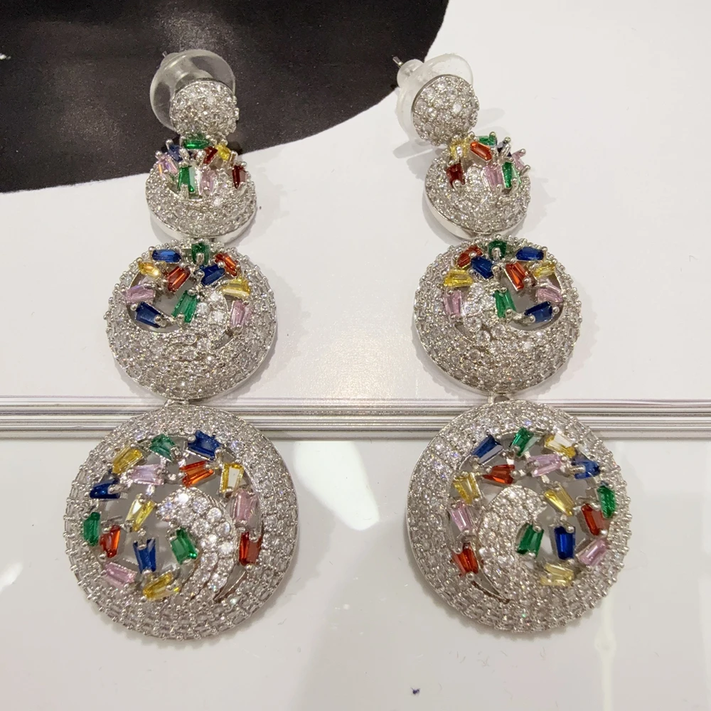 

2025 Fashion Cubic Zirconia Long Drop Earring For Women Wedding Earrings Jewelry