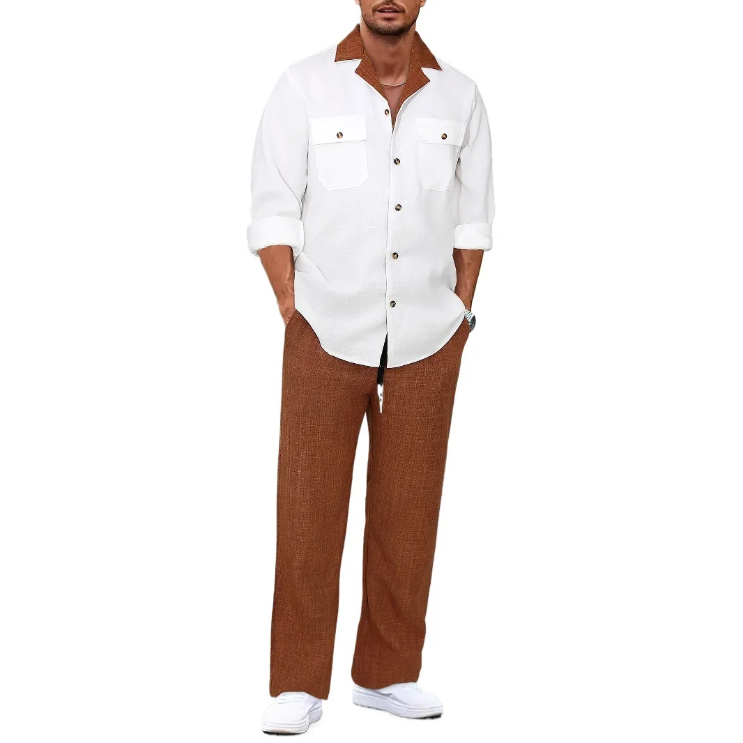 

Men's Two-Piece Casual Sports Fashion Suit Comfortable Lightweight Long-Sleeved Trousers Cross-Border Foreign Trade Breathable