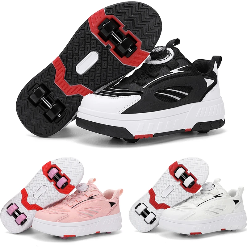 

Children's Roller Skates Shoes Double Row 4 Roller removable Skates roller skates Men and Women Outdoor Wheel Sports Shoes
