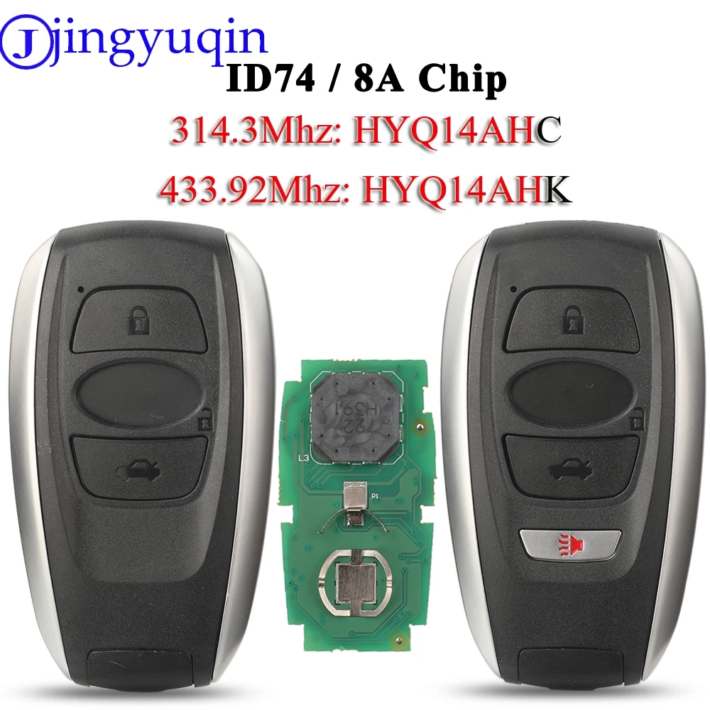 

jingyuqin HYQ14AHK HYQ14AHC 7000/5801 314.3/434MHz ID74/8A Smart Remote Key for Subaru Crosstrek Forester Impreza Legacy Outback