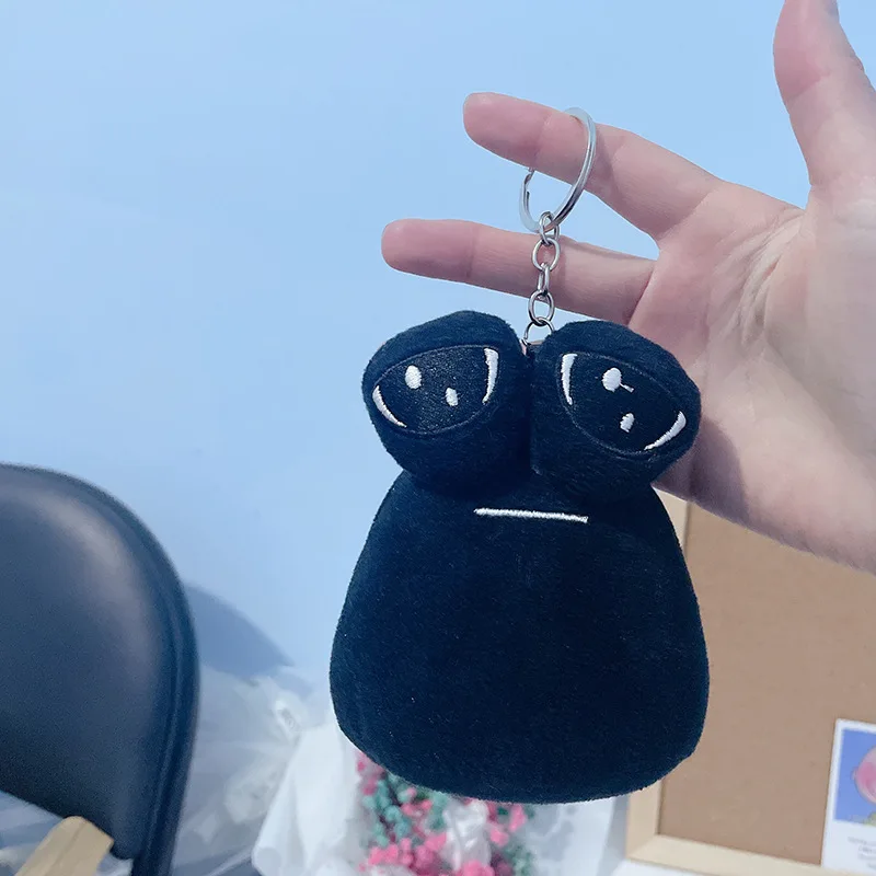 10cm New Pou Plush Pendant Game My Pet Alien Doll Pou Keychain Peripheral Toys Cute Pou Alien Soft Toys Keyring Bag Pendant Gift