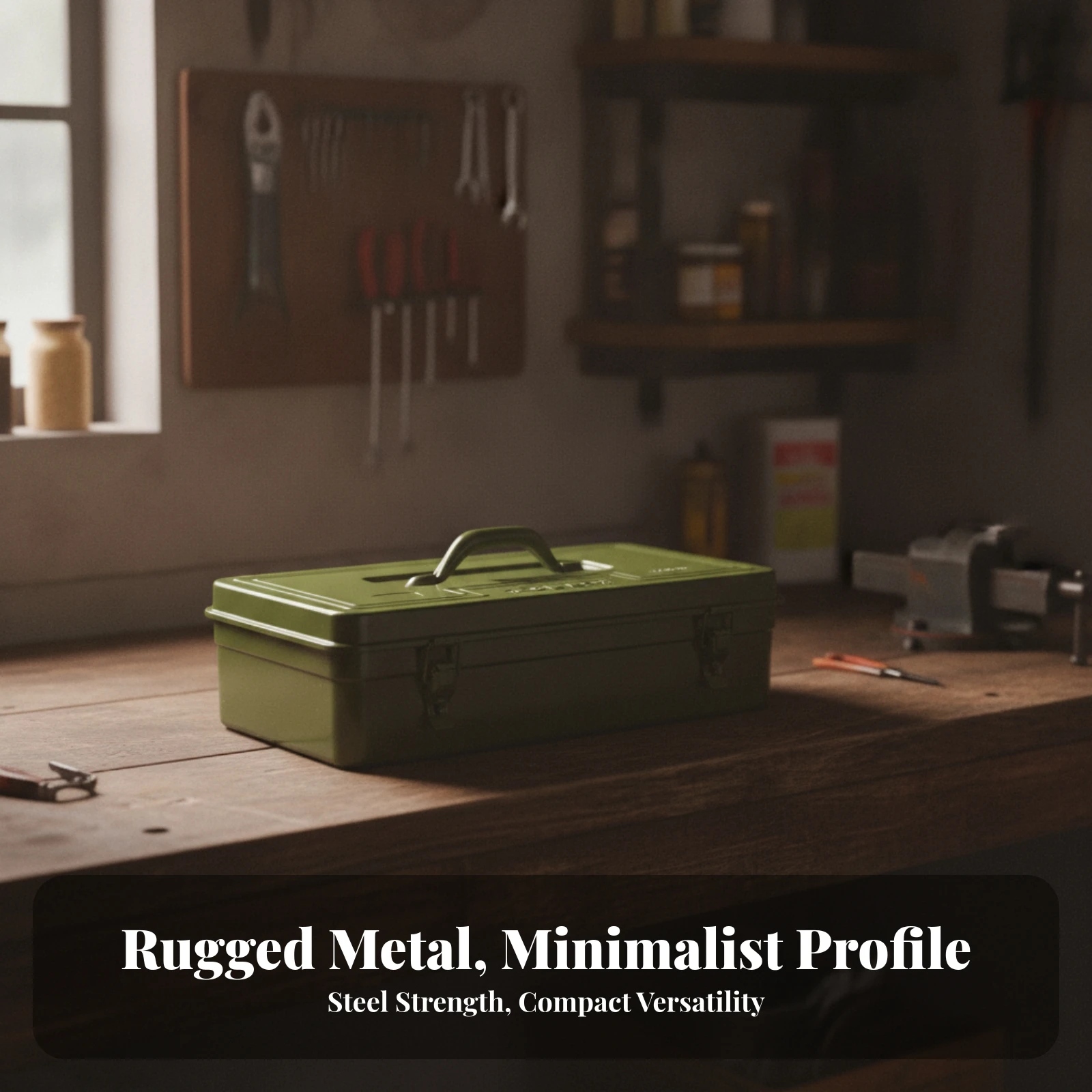 Metal Tool Box Lockable Steel Tool Box with Latches Toolbox with Handle Reinforced Toolbox with Metal Latch Corrosion Resistant