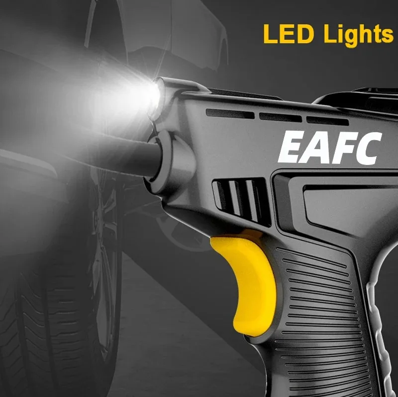 EAFC 120 W tragbarer Luftkompressor, kabellose aufblasbare Pumpe, tragbare Luftpumpe, Reifenfüller für Auto, Fahrrad, Bälle, Motorrad, LED-Leuchten, UBS-Ladegerät – Detail 2
