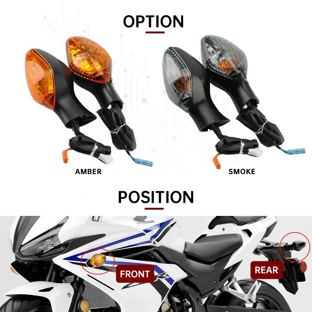 Turn Signal Indicator Light For HONDA CBR500R CBR650F CB650F CB500F CB500X MSX125 Rebel 500 300 Motorcycle Directional Blinker