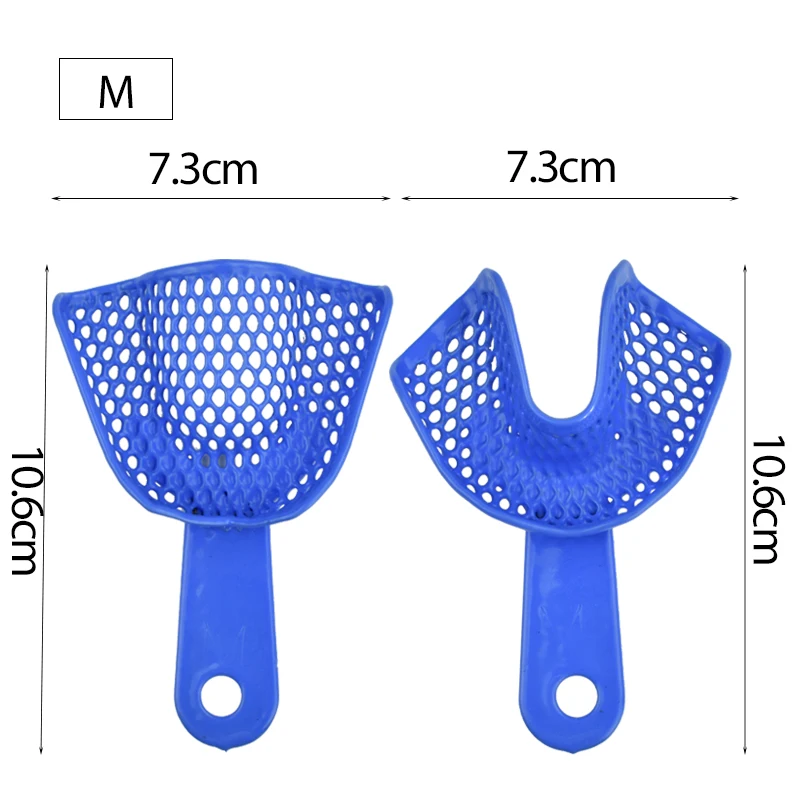 2 unids/set bandejas de impresión Dental de plástico, acero resistente y duradero, desinfección Dental de alta temperatura, soporte para dientes de higiene bucal