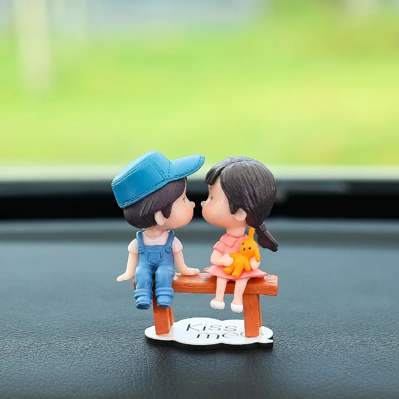 Car Decoration Cute Cartoon Couples Action Figure Figurines Balloon Ornament Auto Interior Nice Sweety Lovers for Girls Gifts