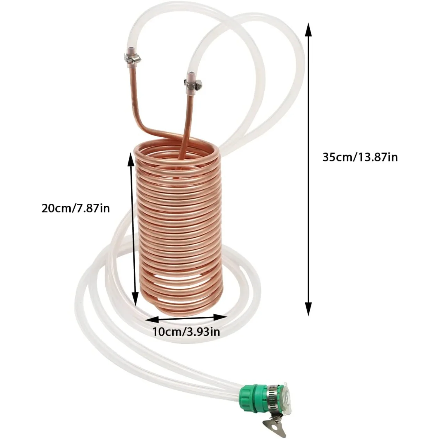 Refrigeratore per mosto in rame, refrigeratore per mosto ad immersione per birra, bobina di raffreddamento per mosto ad immersione in rame per birra fatta in casa per la produzione di birra