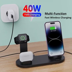 iPhone 15 14 13 iWatch Airpoods Samsung Huawei Xiaomi 고속 무선 충전기용 5 in 1 다기능 무선 충전 스테이션