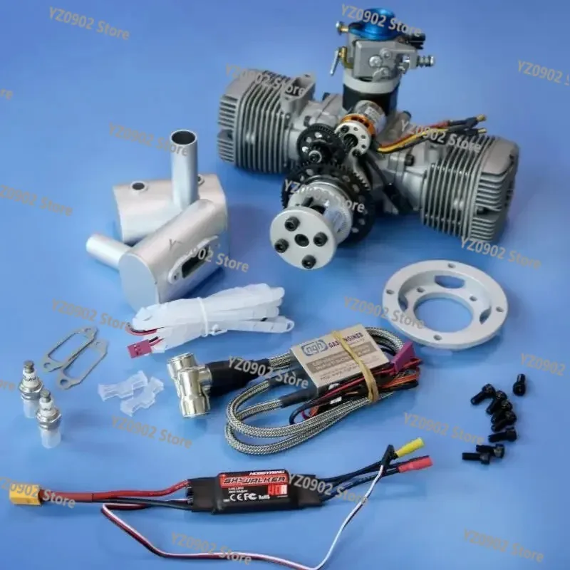 محرك طائرة NGH GTT70 70CC ثنائي الأشواط RC مع محرك كهربائي أوتوماتيكي ذاتي التشغيل 2 أسطوانة محرك قوي للتحكم عن بعد Pla #3