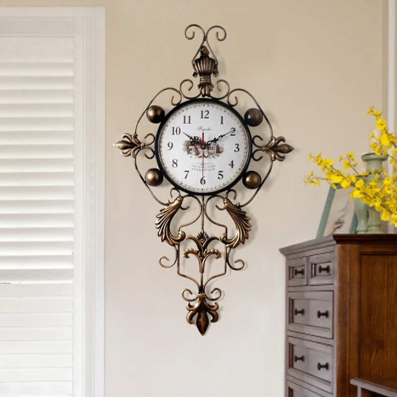 

Nordic Living Room Wall Clock Restaurant Digital Clock American Style Vintage Mural Watch Mute Quartz Clock Home Decor Items