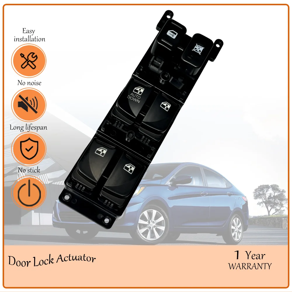 For Upgrade Power Window Master Switch Panel Left Driver Side with Tool 93570-1E110 for 2007-2008 Hyundai Accent, Replace# 93570