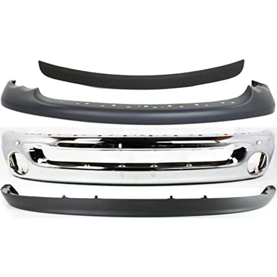 

Bumper Kit for Dodge Ram 1500 Laramie SLT ST 2002-2005 Front Chrome Steel w/Fog Light Holes, for Models With Bumper and Upper F