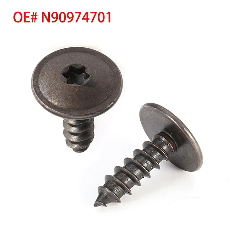 100Pcs Car Engine Cover Chassis Anti-splash Wheel Arch Fastener Screws N90974701 Apply To A1, A3, A4L, Q3, Q5, Q7