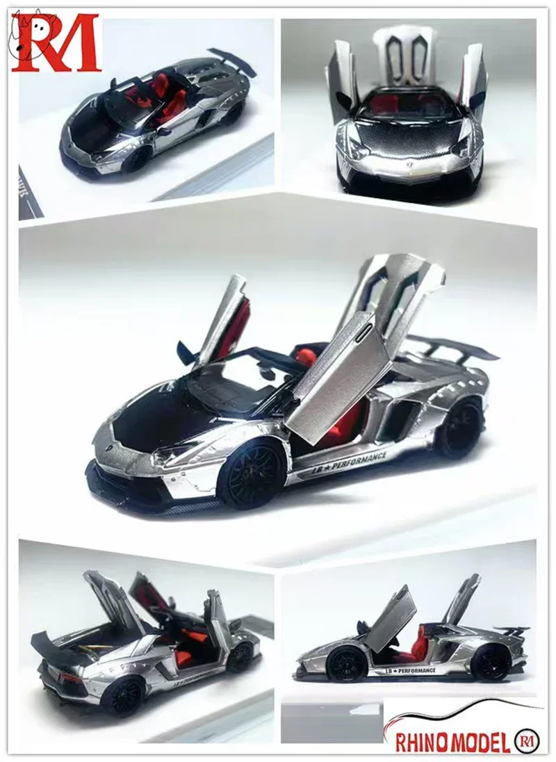 Rhino Model RM 1:64 LP700-4 LBWK silver / Gold Limited499 Die-Cast Car Model Collection Miniature