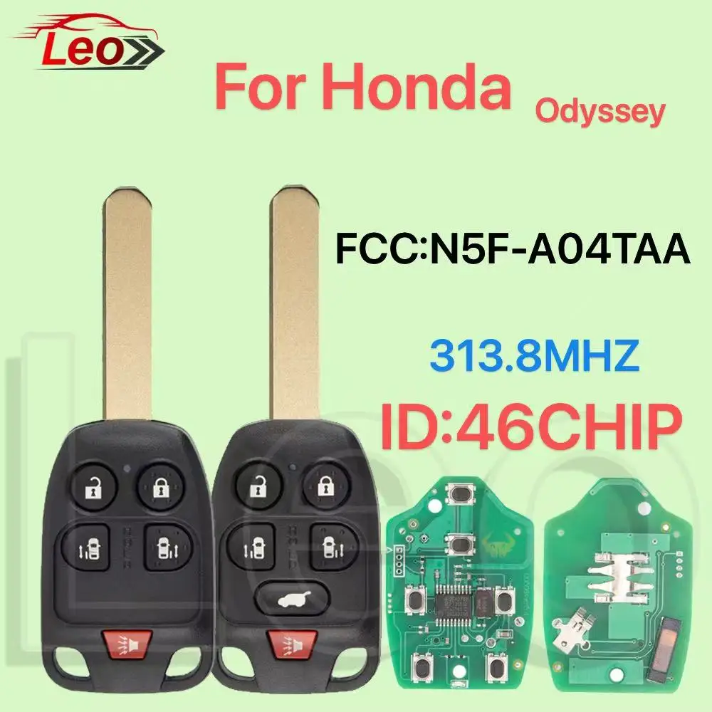 

Leo FCC:N5F-A04TAA Remote Car Key For Honda Odyssey 4/5 Button 2011-2015 313.3MHz ID:46CHIP.