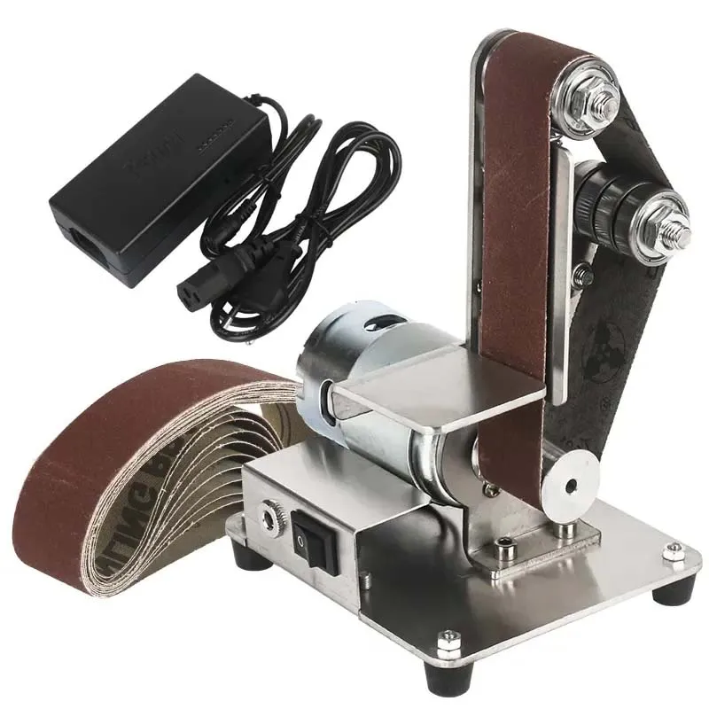 Mini Electric Belt Sander Household DIY Grinder Tool Knife Sharpener Sanding Machine Electric Sander Polisher