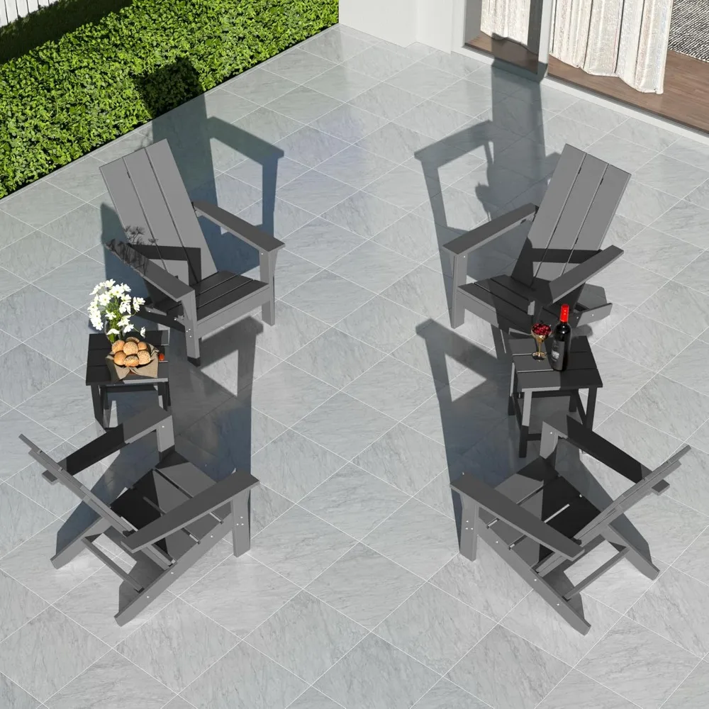

6 Pieces Chair Set,Outdoor Chair Plastic HDPE All-Weather Chairs,Outdoor Fire Pit Chairs