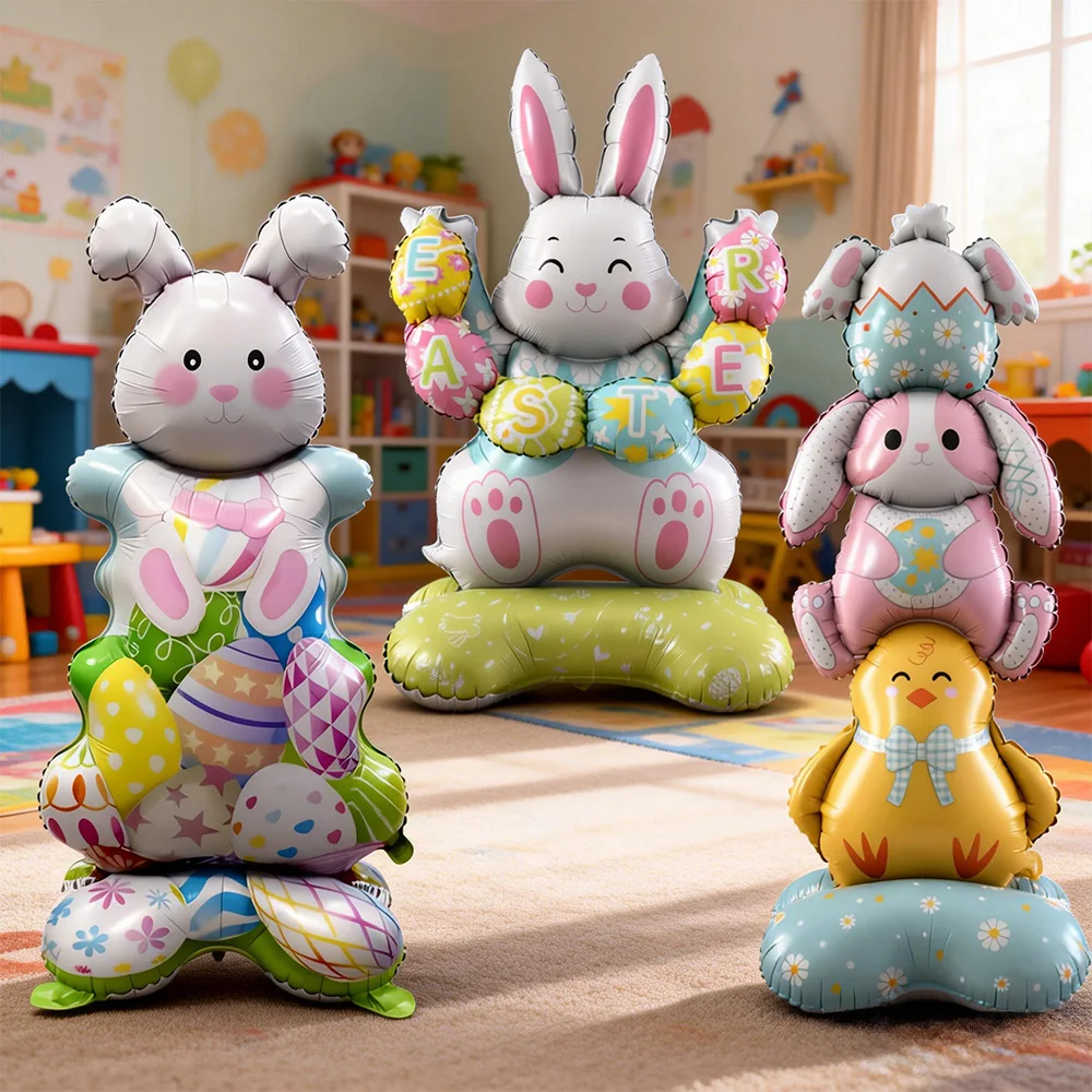 Easter Party Decoration Easter Themed Balloon Easter Rabbit Chick Standing Balloon Decor 2026 Easter Party Decoration Supplies