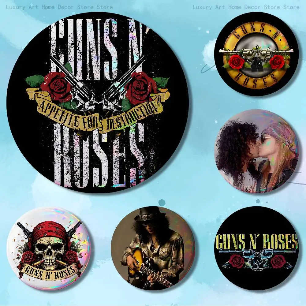 

G-Guns N R-Roses Pins 58mm Cute Cartoon Badge Handmade Brooches for Backpack Accessories