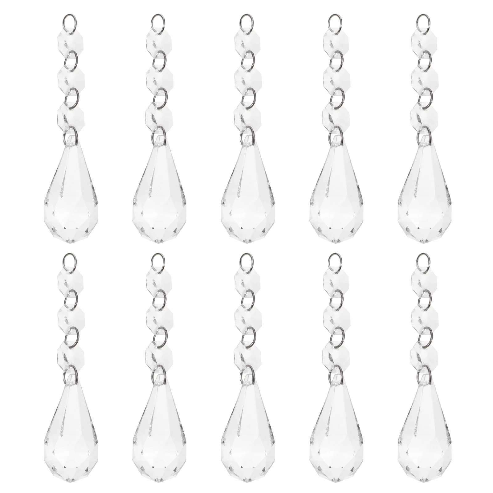 20 Pcs Crystal Beads Drop Hanging Adornment Octagonal Bead Pendant Curtain Accessory Decor Light Complement Home Decor Shiny