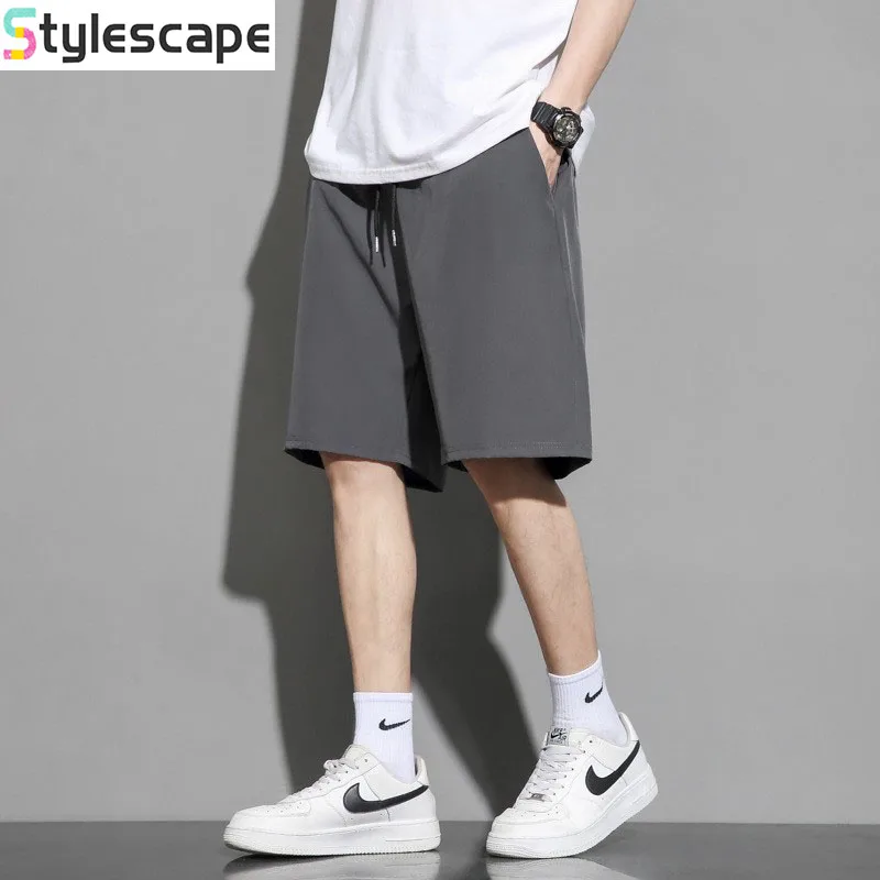 

Men's Shorts, Loose Fit, Sporty and Casual, Trendy Brand Summer Ice Silk Quick Drying Five Inch Mid Length Pants Darc Sport