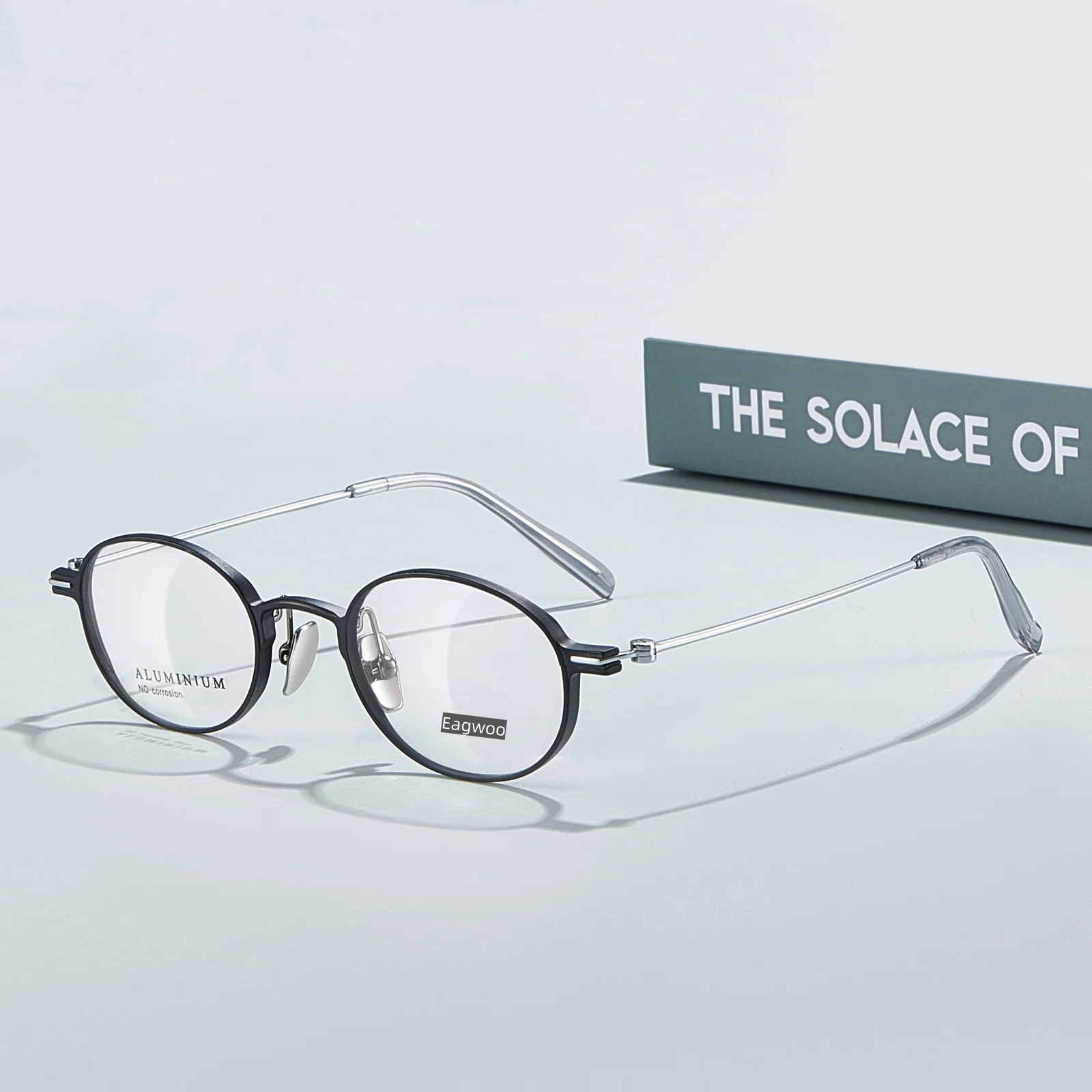 

Алюминиевые титановые очки по рецепту для маленького лица, толстая оправа в оправе, подходит для диоптрийных линз, большой нос, овальной формы