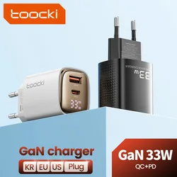 Toocki 33W GaN USB C Charger for Samsung Digital Display PD 3.0 QC3.0 Fast Charging USB Phone Charger for iPhone 15 Pro Max Plus