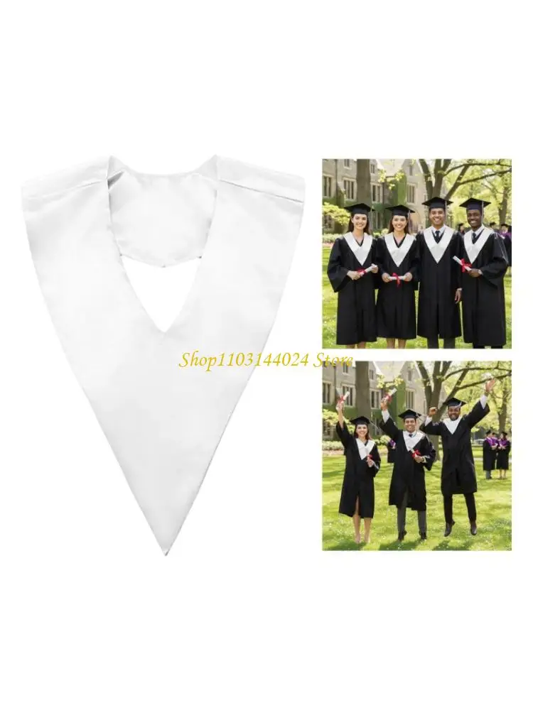 

N5KE модный палантин для выпускного с v-образным вырезом, практичный атласный палантин, устойчивый к морщинам, академический для