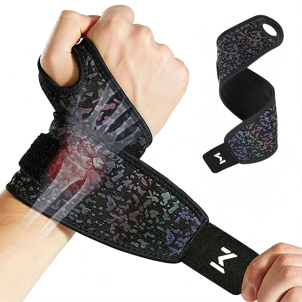 1/2Pcs Adjustable Compression Reflective Wrist Support Wrist Wrap Stabilizer for Sports Gym Basketball Volleyball Badminton