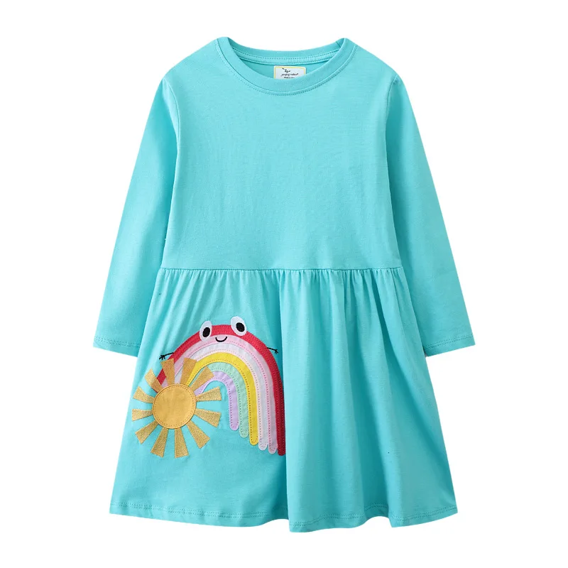 

Spring New Children's Long Sleeve Dress Long Sleeve Girls' Dress Distribution