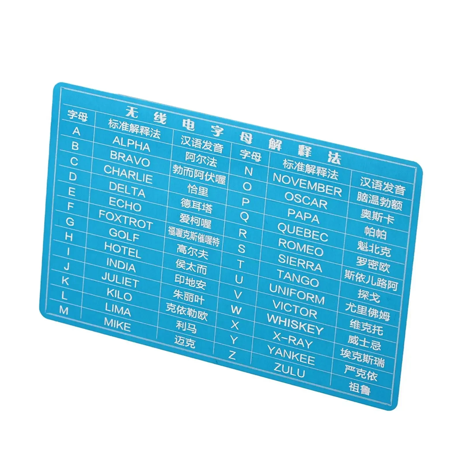 Radio Communication Tool Aluminum Training Card Dual-Sided Functionality Easy-to-Read Information For Learning