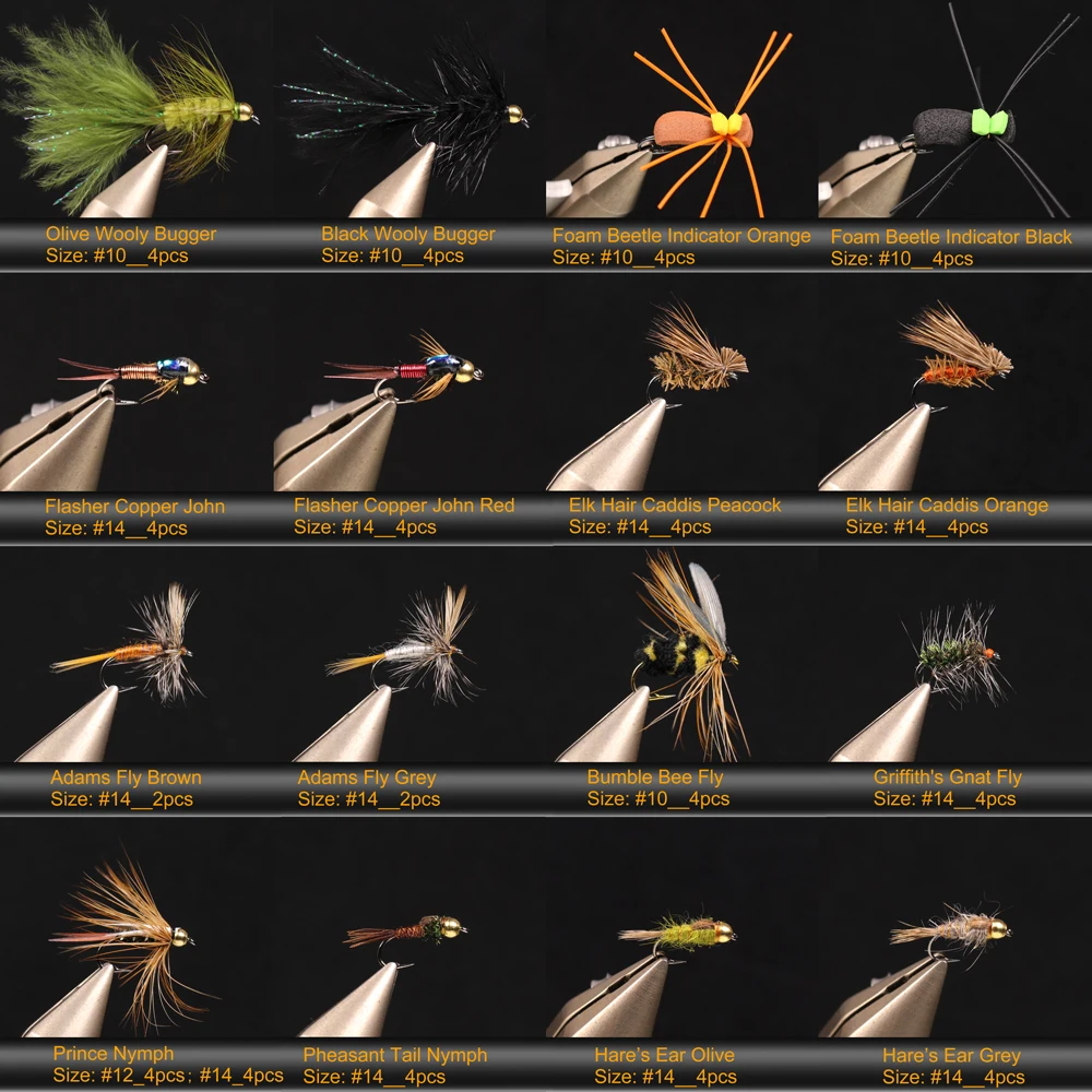 VtwinsInsect Artificial Bait Kit Adams Sanjuan Worm Wooly Bugger Royal Wulff  Egg With Waterproof Fly  Box  Fishing Flies