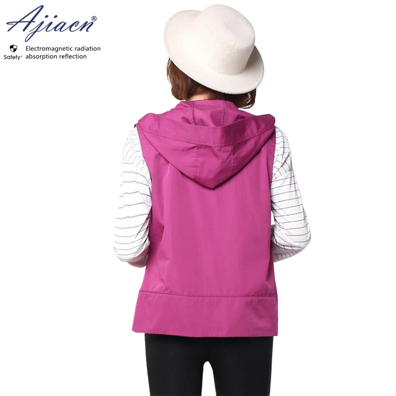 Genuine electromagnetic radiation protective women's hooded vest Mobile phone, WIFI, computer, microwave EMF shielding clothes