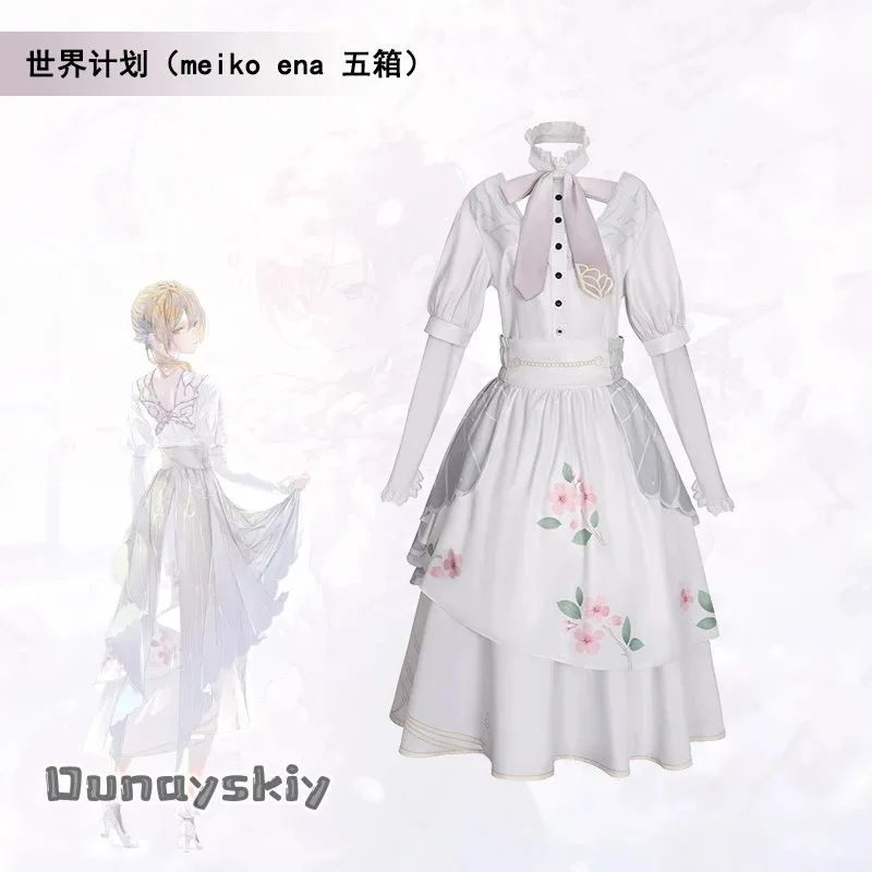 

COSda@Game Project Sekai PJSK Sister MEIKOO Cosplay Costume Summer Handmade Embroidery White Princess Lolita Dress Anime Wig Pro