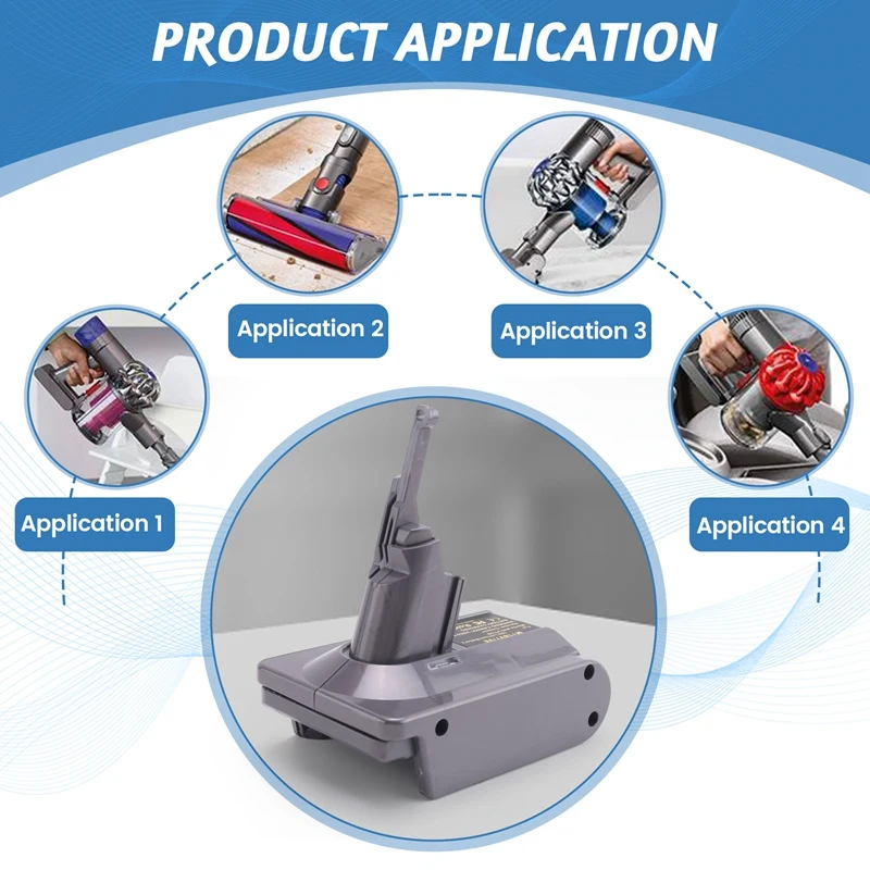 Battery Converter Adapter For Makita 18V Lithium Battery To For Dyson V8 Series Vacuum Cleaner Tool