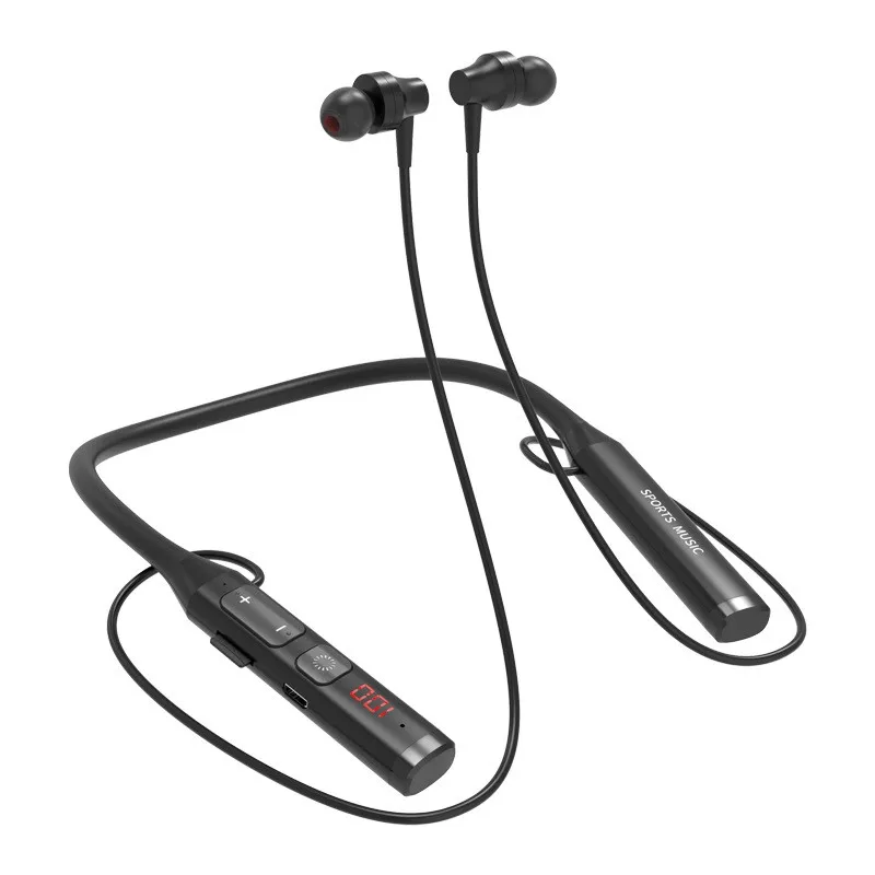 

Wireless Neckband FM Radio Memory Card MP3 Sports Headset Earbud & in-Ear Headphones for Travel Sports