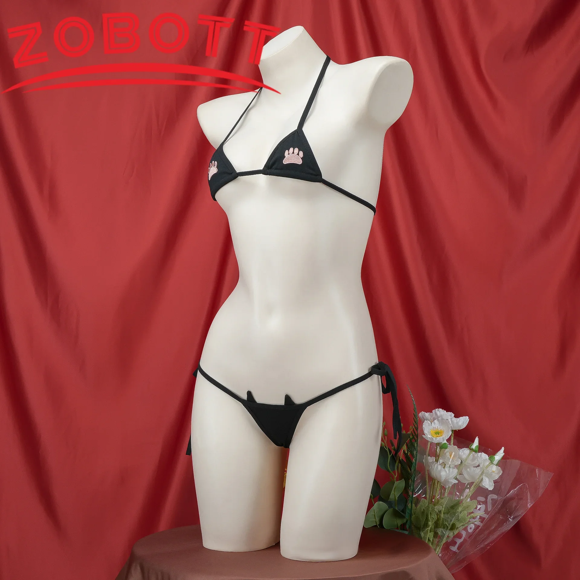 الملابس الداخلية تأثيري البسيطة مثير حمالة صدر وسراويل داخلية مجموعة النساء اليابانية الملابس الداخلية النسائية لطيف القط باو ملابس خاصة ملابس السباحة لوليتا اللباس