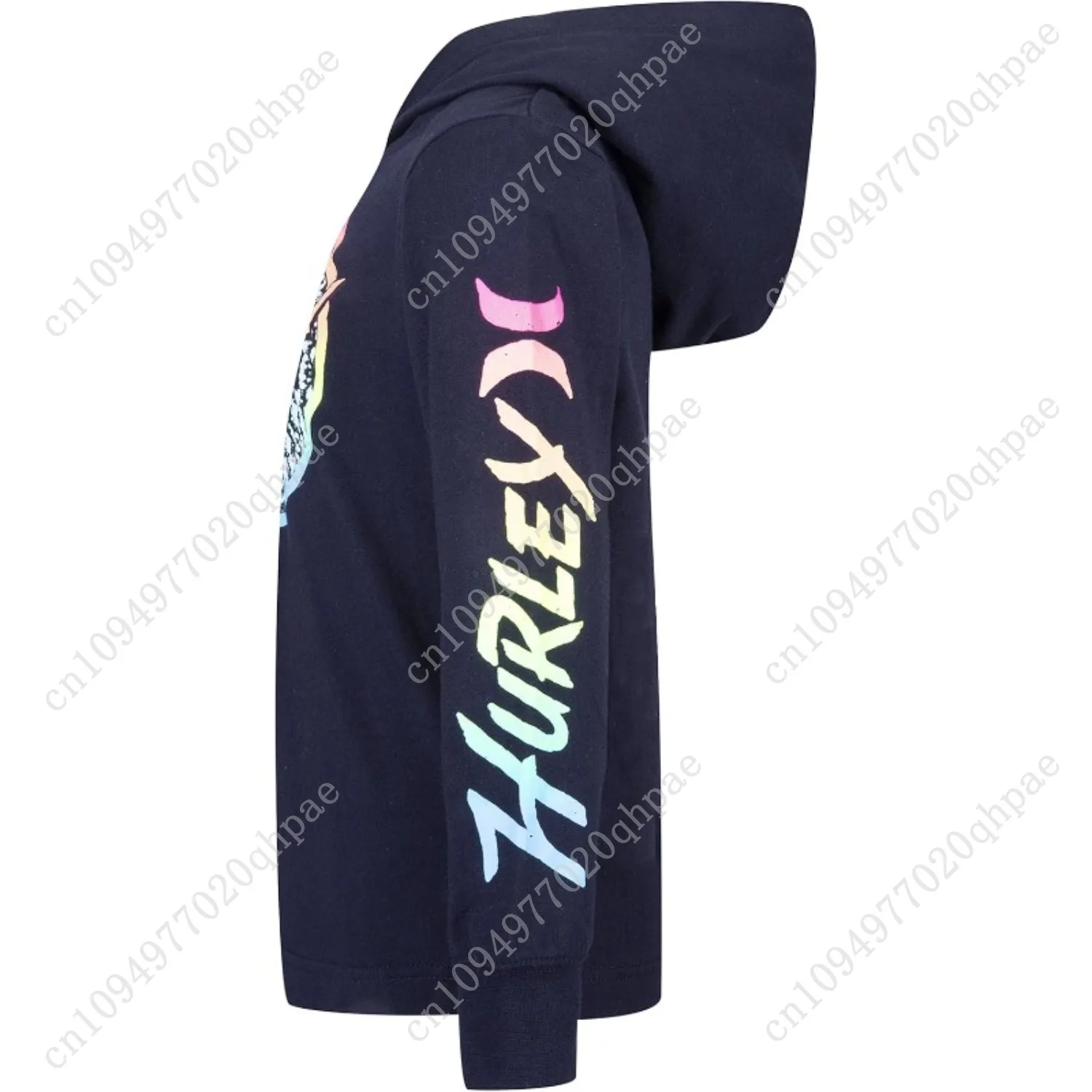 Hurley Jungen Langarm-T-Shirt mit Kapuze und Grafik