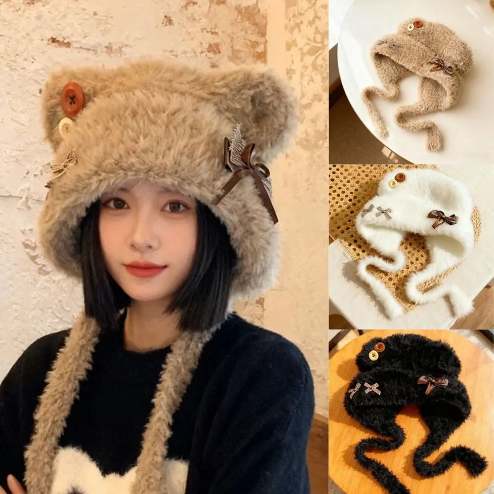 جديد يندبروف سدادات حماية الأذن قبعة سميكة آذان الدب هود قبعة الباردة والدليل على البلوز قبعة المرأة