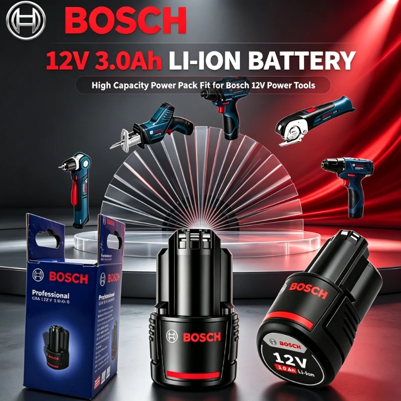 100% Original Bosch 12V 3.0Ah Li‑ion Spare Battery, heat‑resistant protection, consistent energy for 12V brushless impact tools