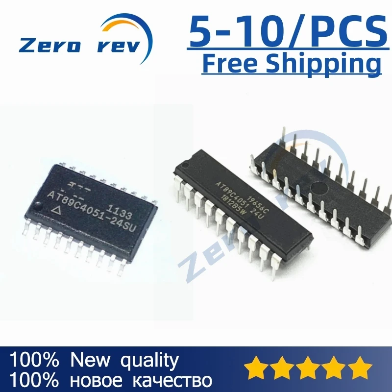 

5-10Pcs 100% New Free Shipping AT89C4051-24SU AT89C2051-24SU SOIC-20 AT89C4051-24PU PDIP-20