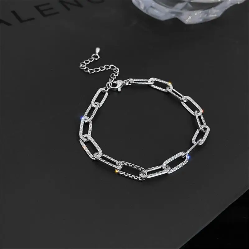 Light Luxury Fashionable Glittering Minimalist Shimmering Delicate Sparkling Chain Bracelet For Women Hand Accessory Shine