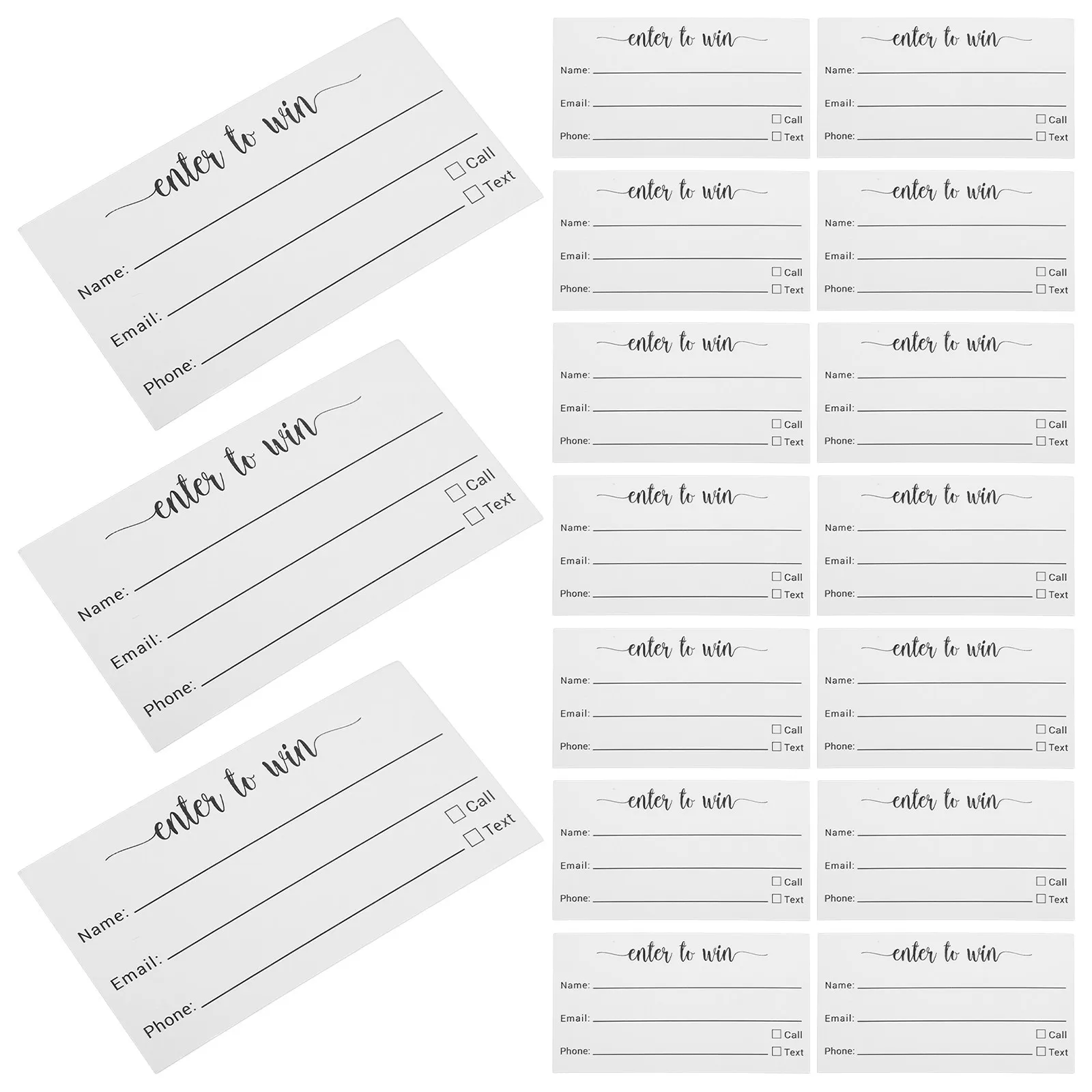 100Pcs Entry Form Cards Raffle Ticket Sheets for Contests Fundraisers Festivals Auctions Trade Shows Party Raffle Tickets