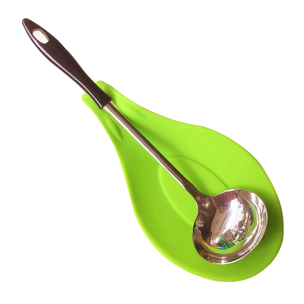 

2Pcs Silicone Non Stick Spoon Holder Heat Resistant Kitchen Utensil Rest Microwave Freezer Safe Cooking Tool for Clean