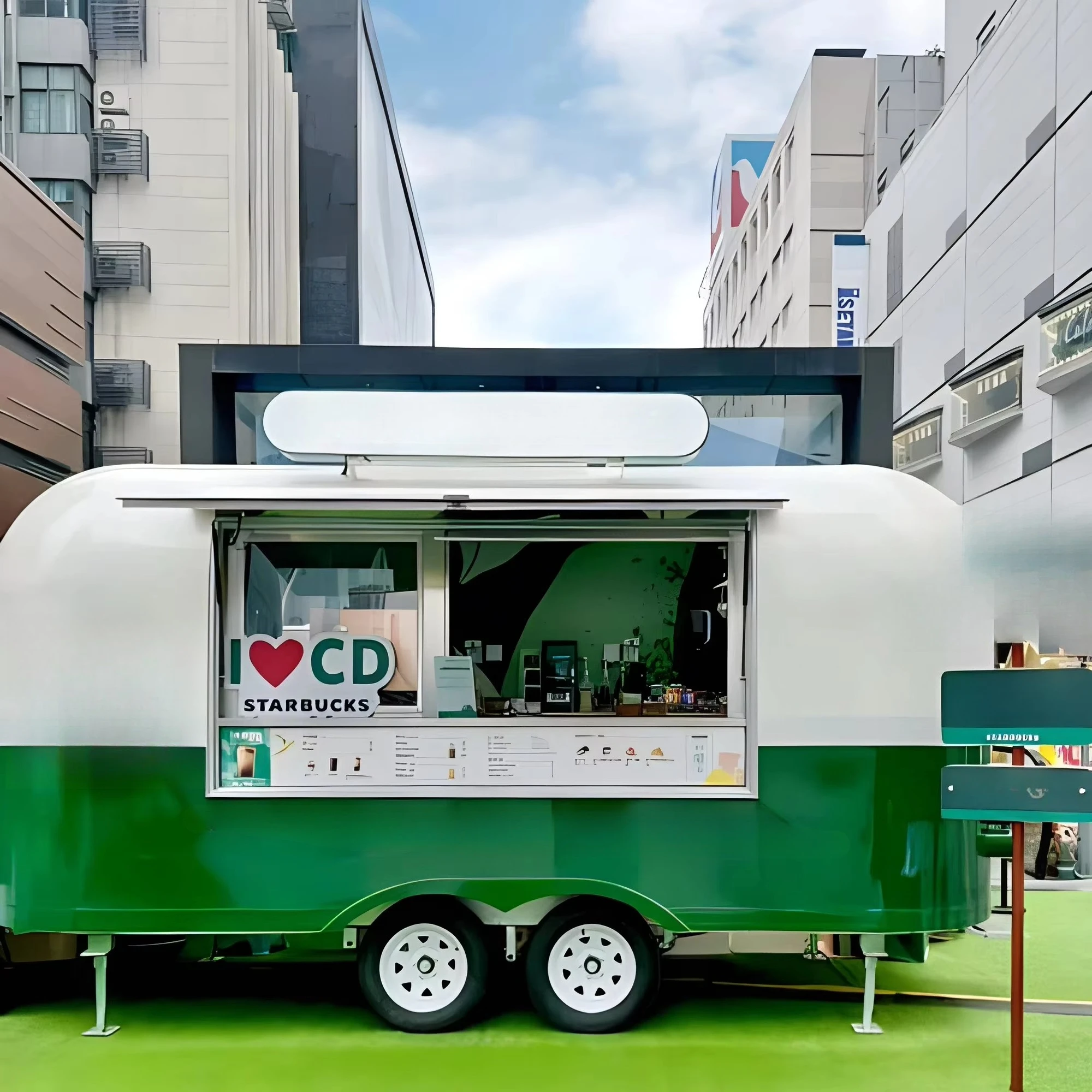 * Customizable Food Trucks Street Food Mobile Catering Trunk