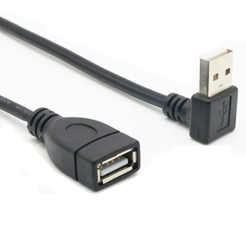 Usb 2.0 acima & para baixo & esquerda & direita angular 90 graus macho para fêmea cabo de extensão do computador usb macho para fêmea cabo de dados 0.3m