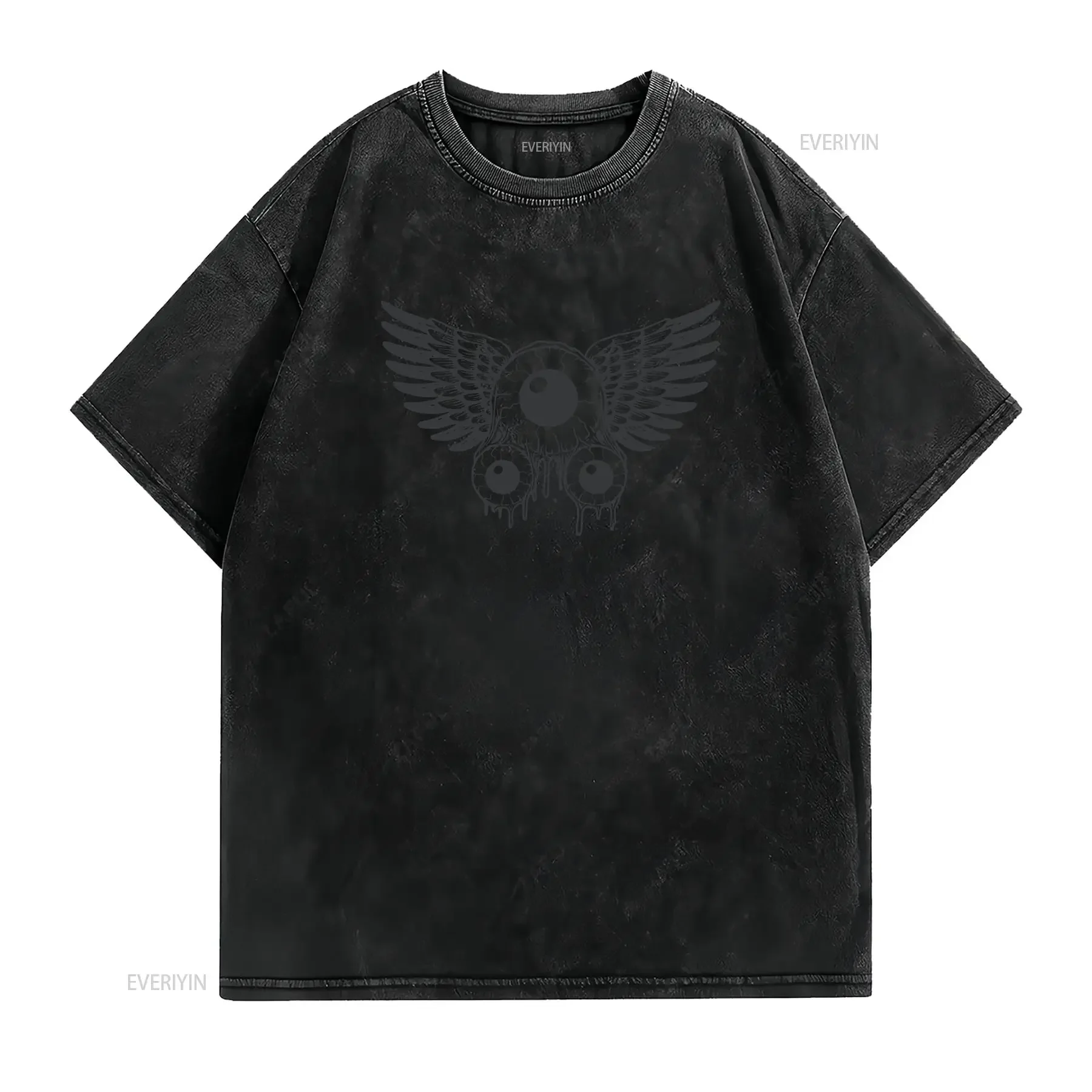 Weirdcore Winged Eyeballs T Shirt Trippy Goth Punk Grunge Emo vintage Washed Soft homme fashion Stylish graphic Unisex Casual