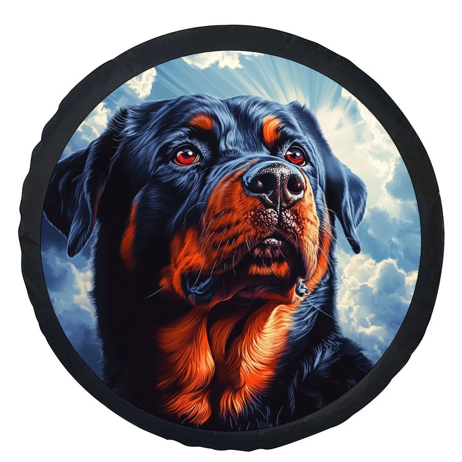 Rottweiler Angelic Portrait Polyester Tire Cover Wheel Protector For Most Cars