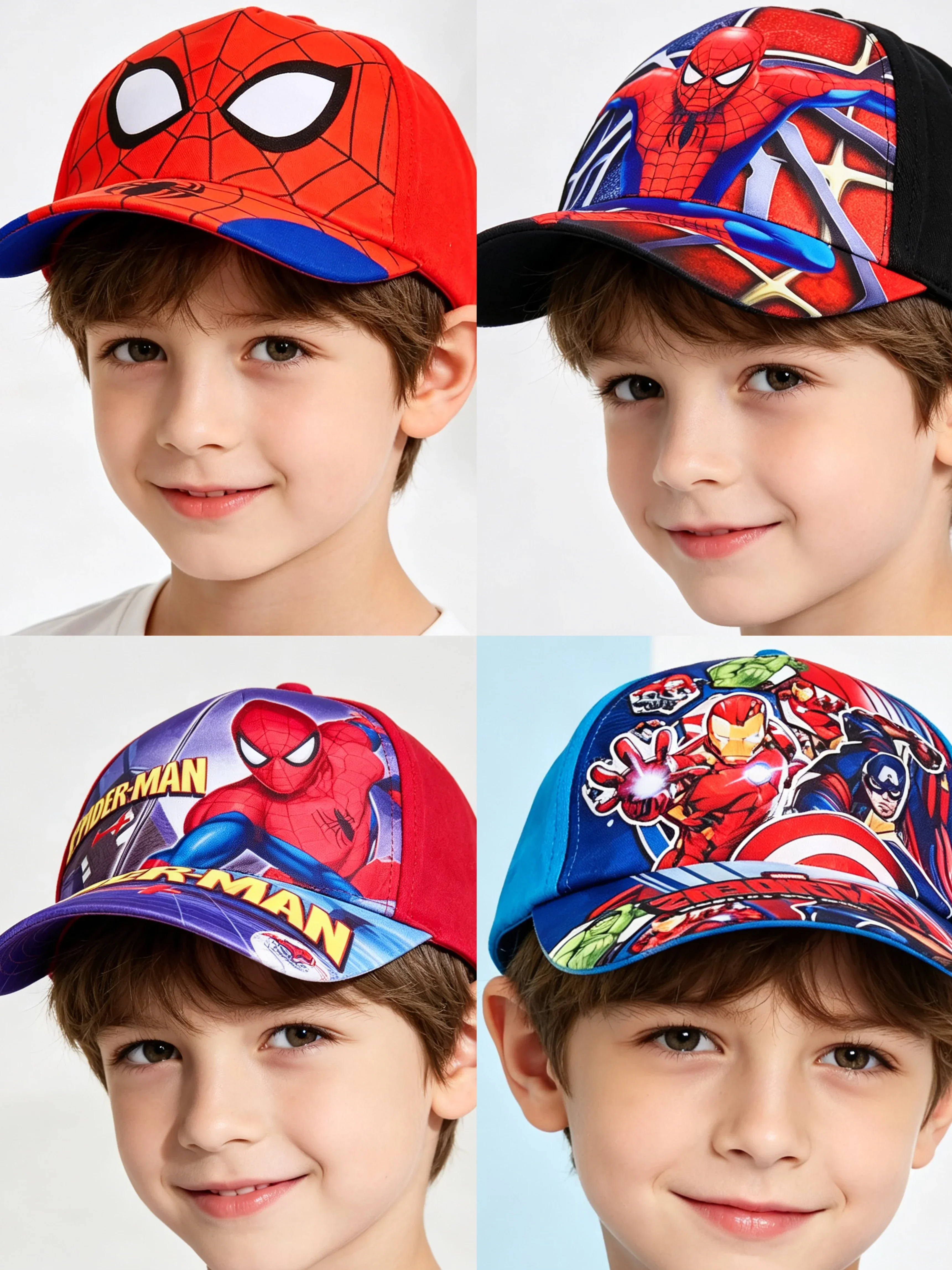 New Kids Cartoon Print Baseball Cap Summer Sun Hat Adjustable Toddler Boys Outdoor Sports Cap Children Casual Peaked Cap