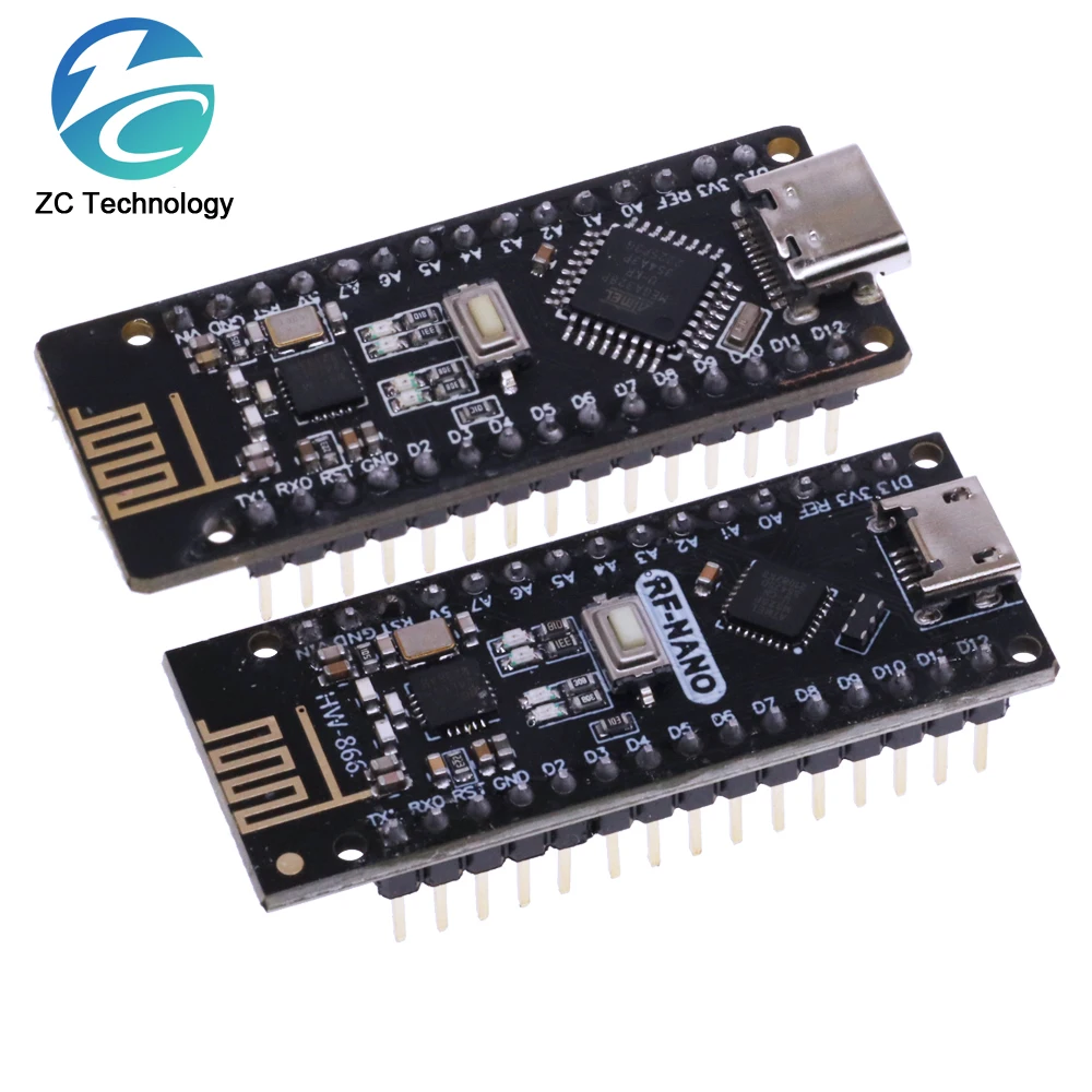 RF-Nano for Arduino Nano V3.0 Type C Nano Board ATmega328P CH340 Integrate NRF24L01+2.4G Wireless Compatible With RF24 Library